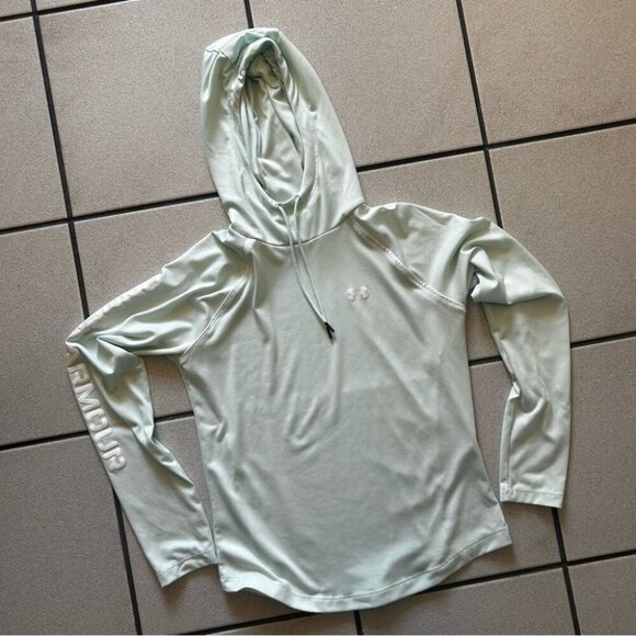 Under Armour Light Mint Green Hooded Long Sleeve Size Small - Picture 1 of 5